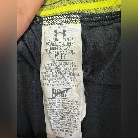 Under Armour Women's Black Shorts with Yellow Trim - Picture 7 of 8